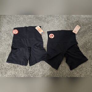 Shape Queen Black Tummy Control Shapewear Shorts, 2 Pairs, XL, New With Tags